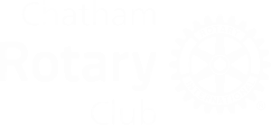 May show: Chatham Rotary Club logo with the Rotary International gear emblem on the right and the club name in text on the left.