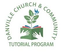 May show: Logo of Danville Church & Community Tutorial Program with an open book, two hands, a plant, and a blue bird, surrounded by the program’s name in a circular layout.